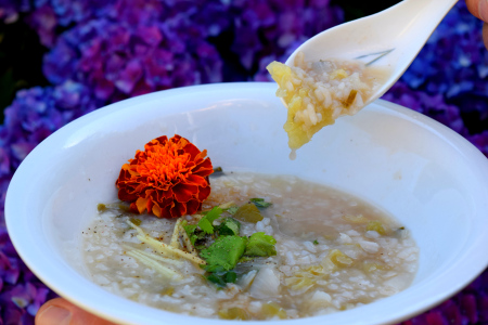 thai creammy rice soup - thaiveggiewithb